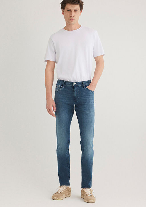 Jake Lux Black Golgeli Indigo Mavisi Jean Pantolon