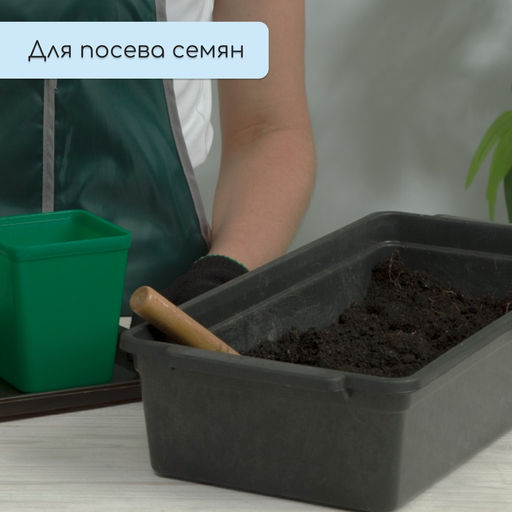 Цена за 3 шт. Ящик для рассады, 45×21×9.5 см, с ручками, 5 л, пластик, МИКС