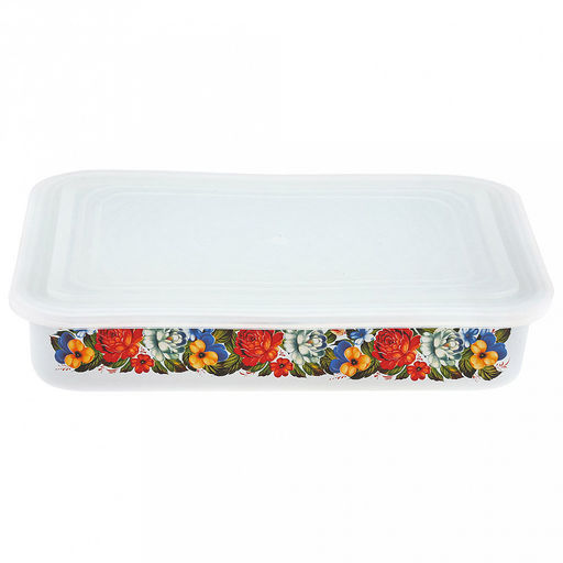 "Татьяна" Лоток эмалированный 2,5л, пластмассовая крышка (Россия)