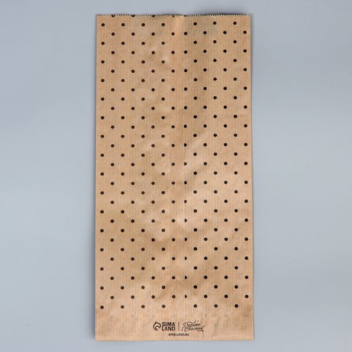 Цена за 50 шт. Пакет бумажный фасовочный, упаковка, крафт, «Спасибо» 14 х 30 х 6 см без окна