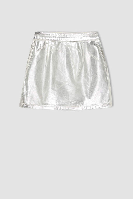 Крутая мини-юбка А-образного выреза - Defacto фото 9