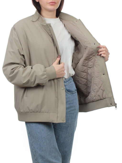 H24-608 GRAY/GREEN Куртка бомбер демисезонная женская (100 гр. синтепон) - Fashion фото 7