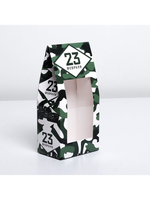 Цена за 5 шт. Коробка кондитерская, упаковка, «23 февраля», 9×19×6 см