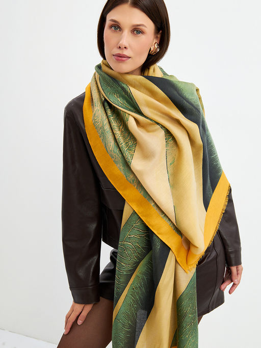 Большой, мягкий, тонкий и очень нежный двусторонний палантин с рисунком - Tantino фото 2