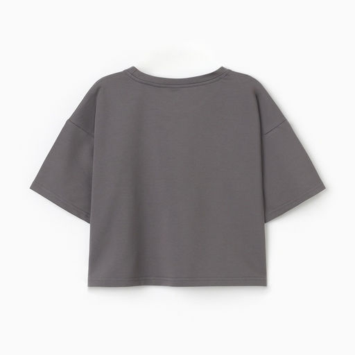 Футболка укороченная женская MINAKU OVERSIZE FIT, графит, размер 50