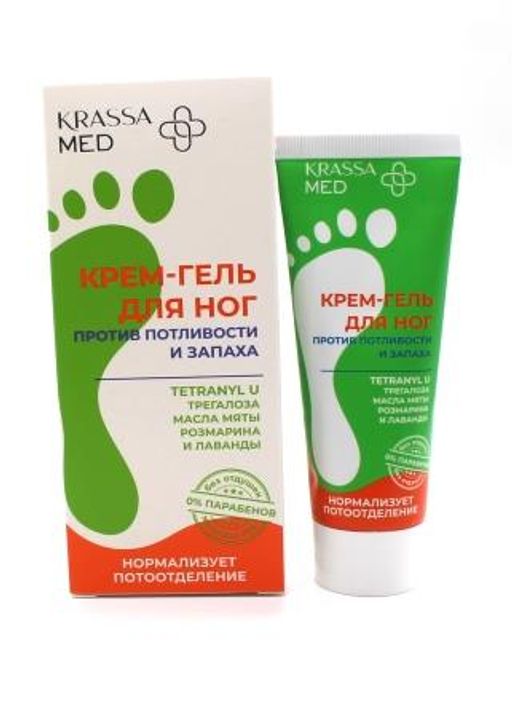 Krassa MED Крем-гель д/стоп против потливости и запаха.Tetranyl+Тригалоза 75мл.12 /КМН40866/