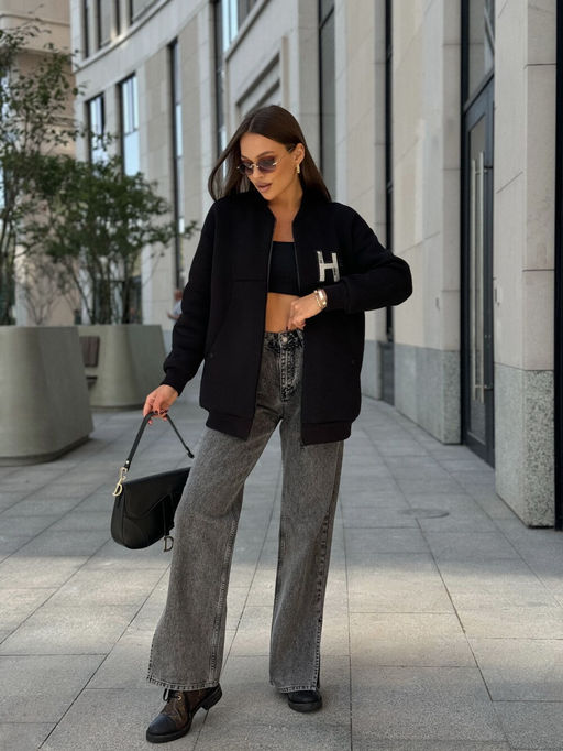 Бомбер DilanaVIP 2068 черный - Dilana vip фото 8