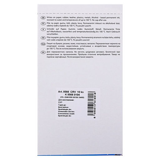 Цена за 10 шт. Маркер перманентный 5.0 мм Centropen 8566, линия 2.5 мм, цвет красный