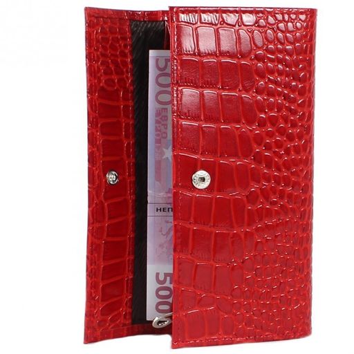 Портмоне женское Croco-ПР-952 натуральная кожа 3 отд, 5 карм, красный крокодил (203) 202868 фото 3