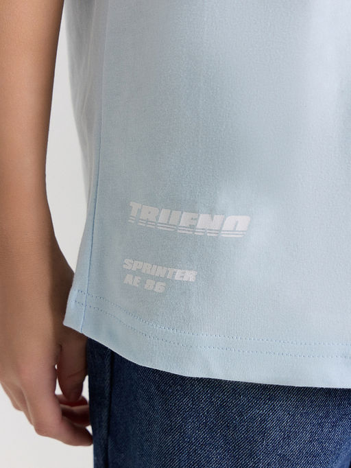 Футболка для мальчиков голубая с принтом - Mark formelle фото 5