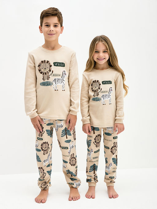 Бежевая пижама для мальчика - Kogankids фото 22
