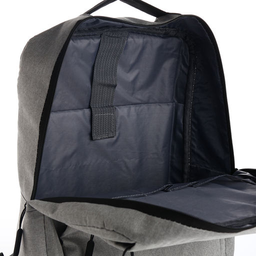 Рюкзак городской на молнии, с USB, 4 кармана, размер 30×12×43 см, серый