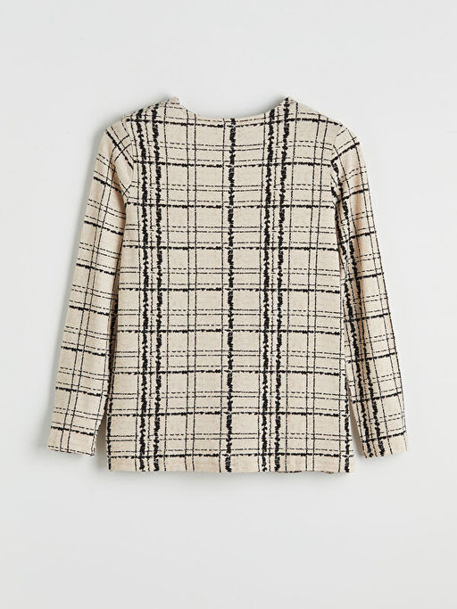 Bisiklet Yaka Desenli Bluz