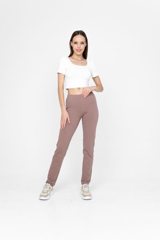 Брюки из мягкого хлопкового футера, комфортная резинка на талии - Solo mio фото 7