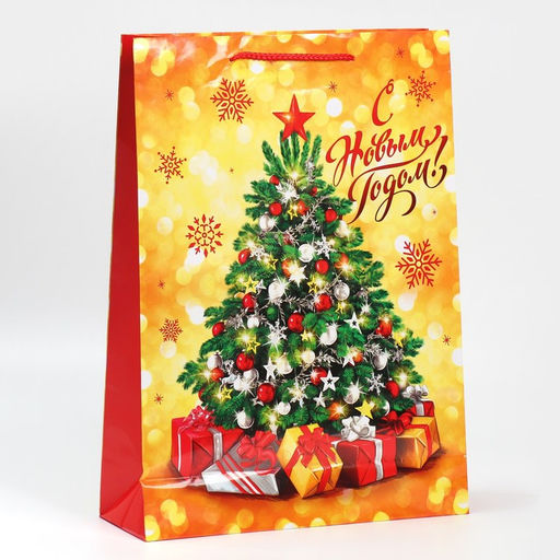 Пакет ламинированный вертикальный Золото и снежинки, L 28 38 9 см - Доступные радости фото 11