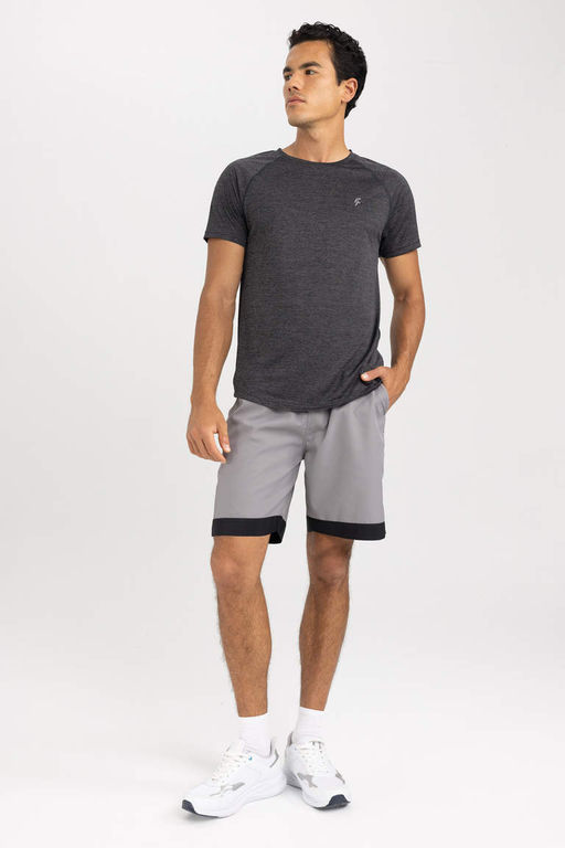 DeFactoFit Спортивная футболка Slim Fit с круглым вырезом и короткими рукавами  фото 2