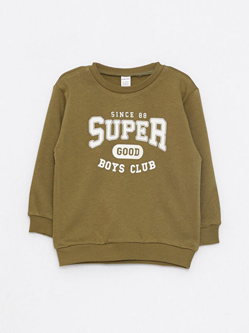 Bisiklet Yaka Uzun Kollu Bask?l? Erkek Bebek Sweatshirt 2li - Waikiki фото 3