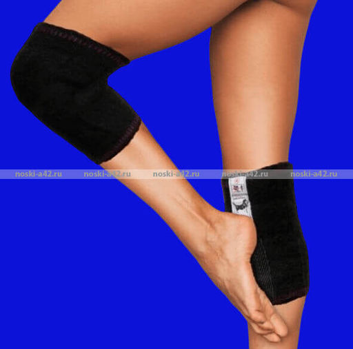 Цена за 1 шт. Наколенники для суставов (бандаж) "собачья шерсть" черные пр-во Турция