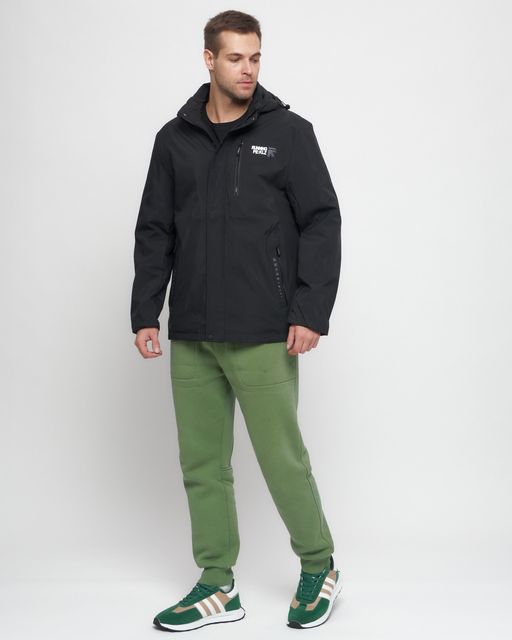 Куртка спортивная мужская большого размера черного цвета 88676Ch - Wonderrman фото 3