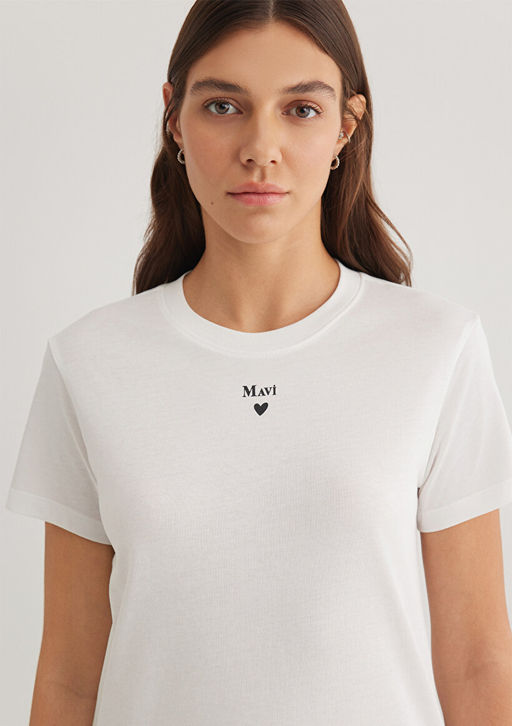 Mavi Logo Bask?l? Beyaz Tisort  фото 6