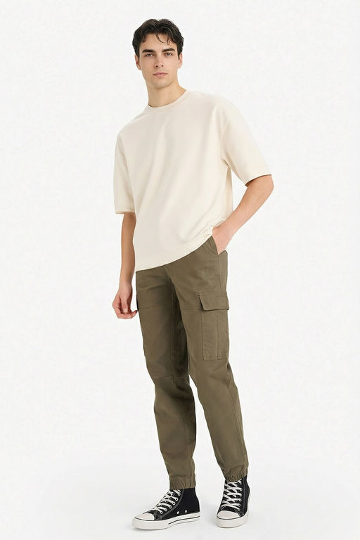 Regular Jogger Kargo Cepli Gabardin Pantolon - Defacto фото 2