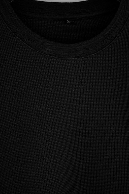 Siyah Regular/Rahat Kal_p Waffle Dokulu _rme Sweatshirt TMNAW27SW00011 - Trendyolmilla фото 2