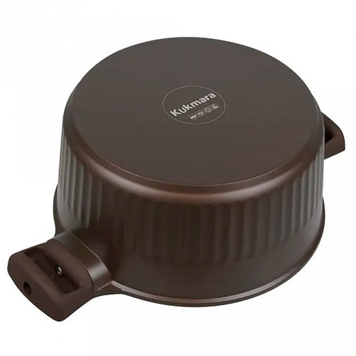 "Stella" Кастрюля с тефлоновым покрытием 4,2л, д25,5см, h12см, s0,32см, дно д21,5см, s0,4см, литая, стеклянная жаропрочная крышка, мокко (mokko) (Россия)