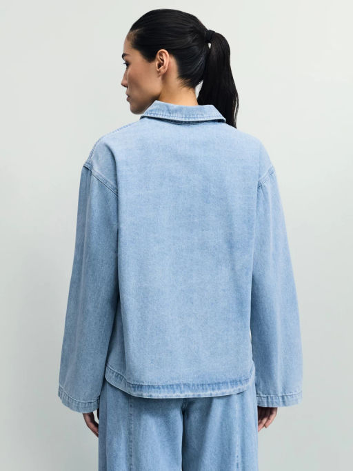 Джинсовая рубашка с завязками / Zarina  фото 6