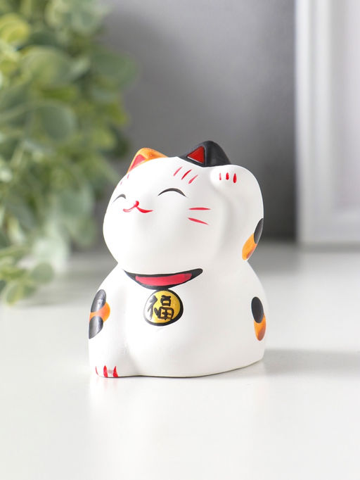 Фигурка керамика «Котик Манэки-нэко пятнистый», 5.3×7.3×6 см