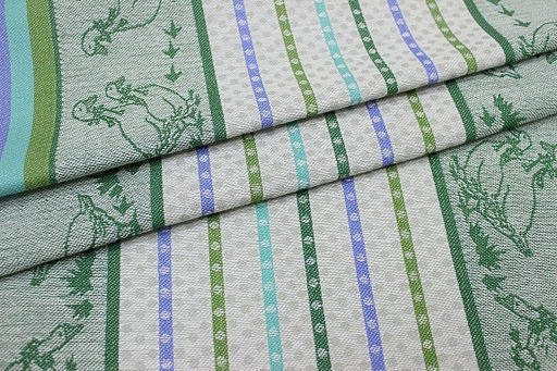 Холст полотенечный жаккард Датский гусь цв.зеленый, ш.0.5м, лен-30%, хл-70%, 210гр/м.кв - Купава фото 5