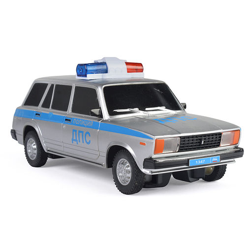 Машина р/у Lada ВАЗ-2104 ДПС 18 см. (свет, серебряный) в коробке