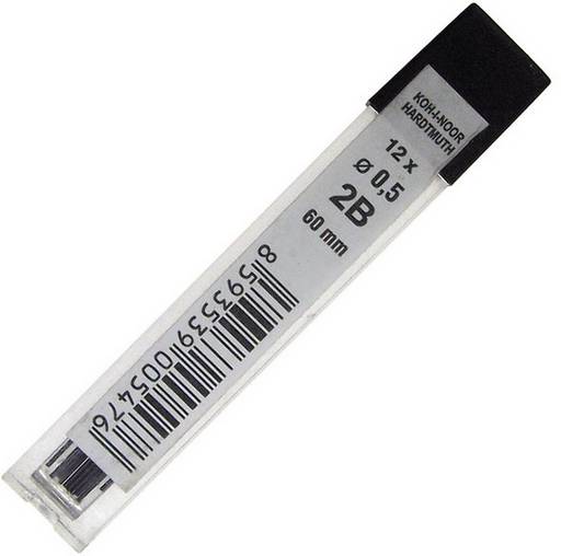 Цена за 2 шт. Графит 0,5мм 2B "Koh-i-noor" (415202B005PKRU)