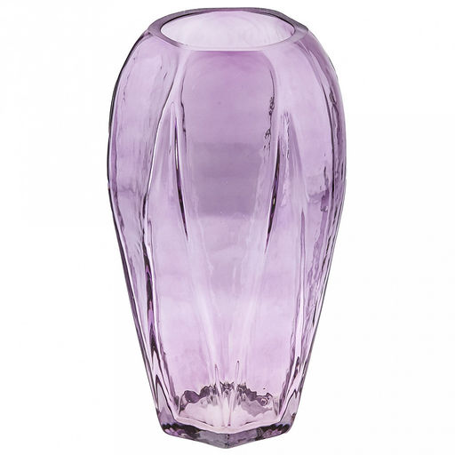 Ваза для цветов стеклянная "Модерн" 3,8л, д16см, h30см, средняя, текстурная, "Скандик", лиловый (Россия)