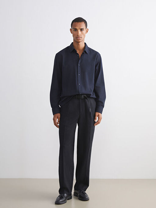 Regular Fit Uzun Kollu Gabardin Erkek G?mlek