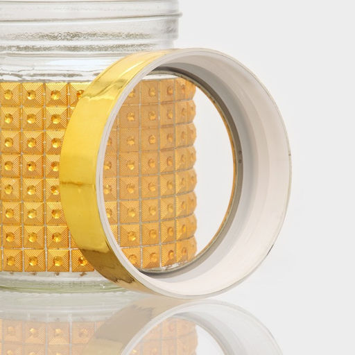 Банка для сыпучих продуктов «Голд», 300 мл, 8.5×10.5 см, стекло, золотистая