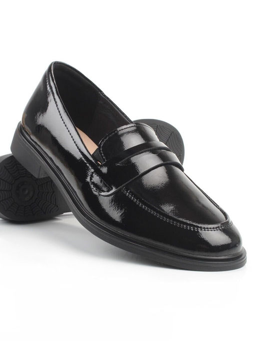 03-DCO142-2 BLACK Лоферы женские (натуральная кожа)