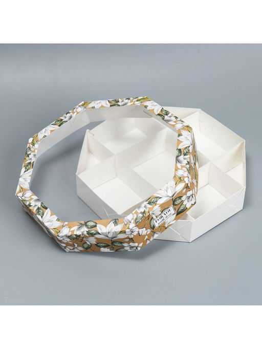 Цена за 5 шт. Коробка кондитерская, упаковка, For you with love, 27×27×5 см