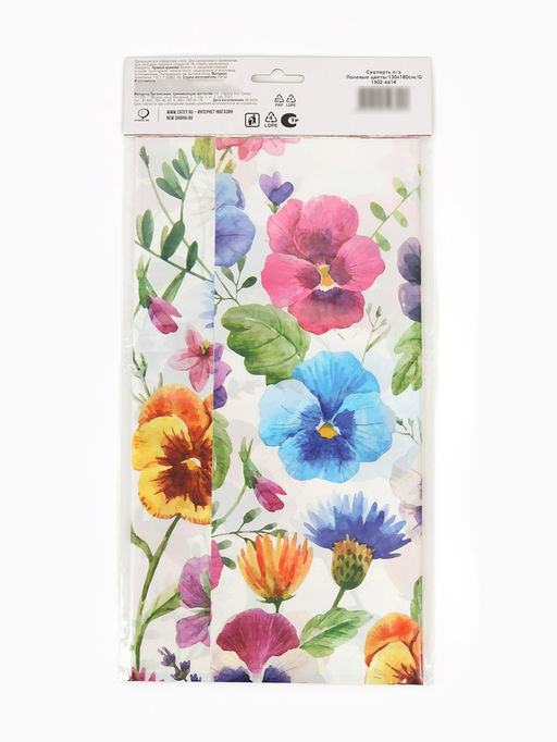 Скатерть одноразовая Полевые цветы, 130?180 см