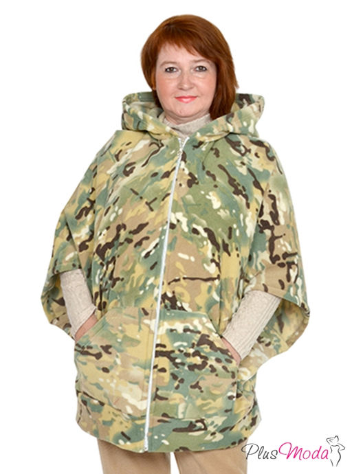 Толстовка-пончо Модель №957 размеры 44-84 - Plusmoda фото 2