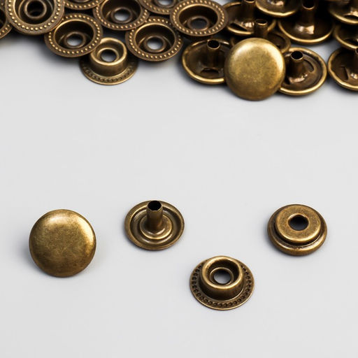 Цена за 100 шт. Кнопка установочная, Омега, железная, d = 12,5 мм, цвет бронзовый - Simaland фото 2