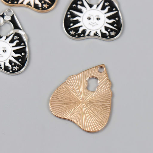 Цена за 4 шт. Декор для творчества металл «Солнце символ», эмаль, 2.6×2.3 см, МИКС