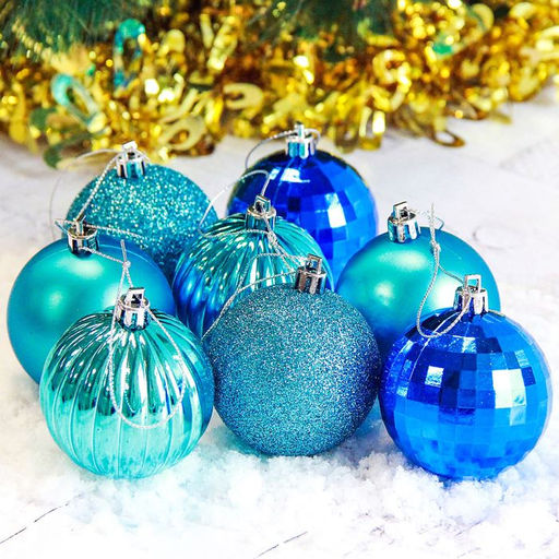 Ёлочные игрушки Ассорти, шары новогодние, набор 8 шт., d=6 см