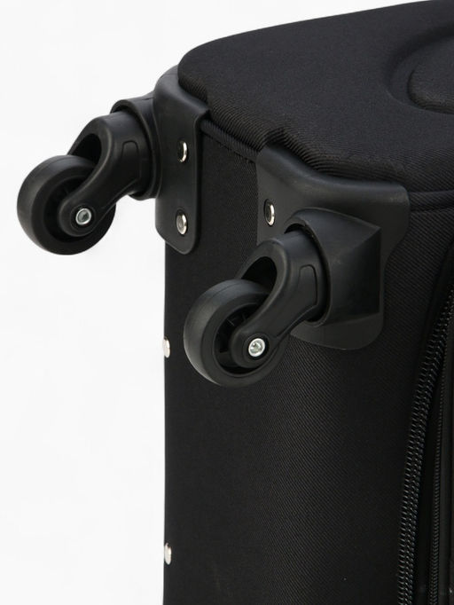 Чемодан на колёсах Royalbag маленький 46 л (S), на молнии, с увеличением, кодовый замок, 4 колеса, чёрный