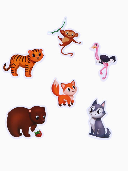 Игрушки - стикеры для купания в ванне «Зоопарк», EVA, набор 12 шт.