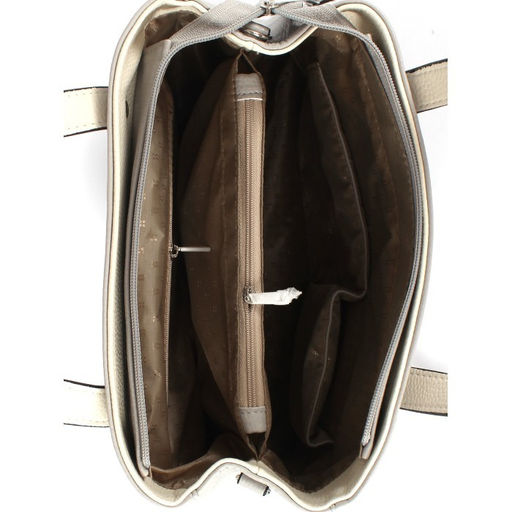 Сумка женская искусственная кожа ADEL-221/ММ, 1 отд+карм/пер, плеч рем, серый св/беж св флотер 259062 - Adelia фото 3