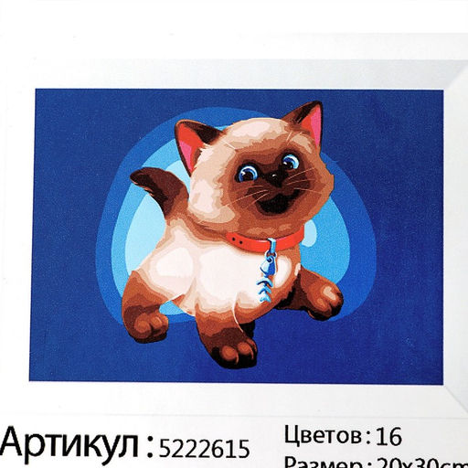 Картина по номерам на холсте с подрамником «Сиамский котёнок» 20×30 см
