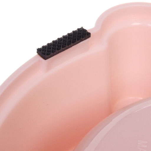 Цена за 2 шт. Миска пластиковая с металлической чашкой "Колор-Лягушка" 20*5см цвет нежно-розовый/250мл