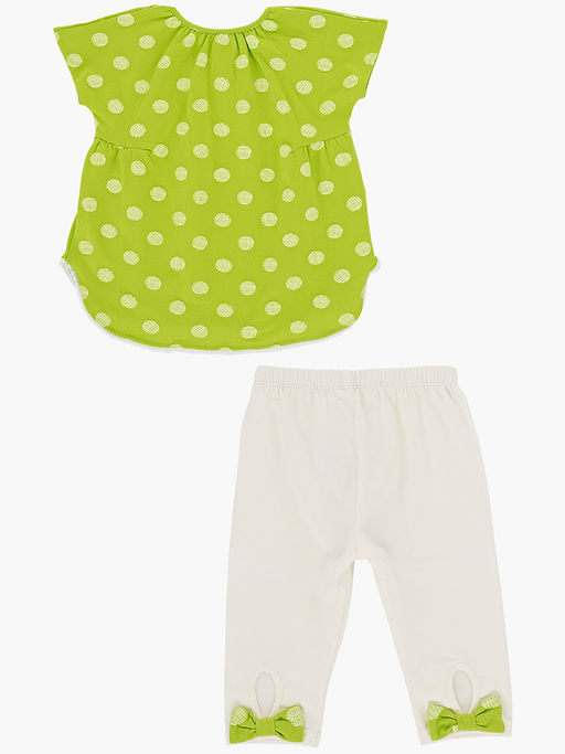 Комплект для девочки детский сад с лосинами UD 1358/4002 салатовый/касар - Mini maxi фото 6