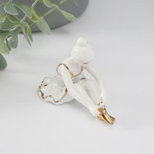 Фигурка керамика «Балерина», золото, 7 см