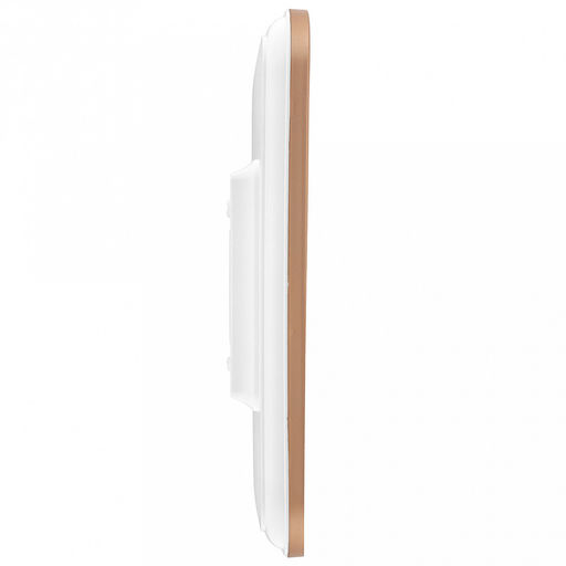 Часы настенные "Зимний ритм" 35х35х5см, мягкий ход, циферблат "Снежинки" белый/перламутровый; цифры арабские, золотой; корпус пластик, золотой/белый; в коробке (Китай)